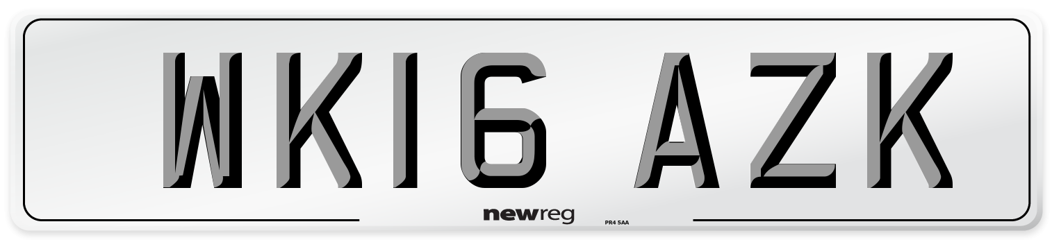 WK16 AZK Number Plate from New Reg